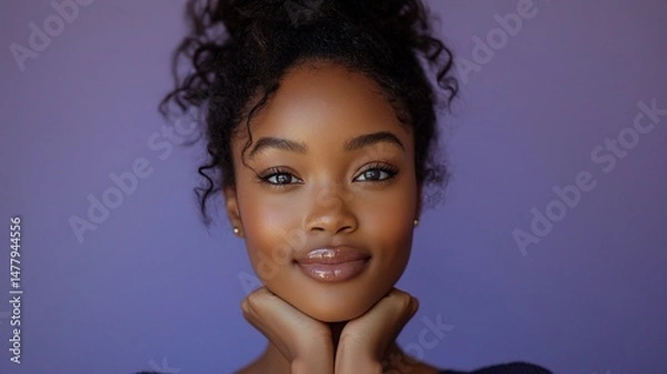 Fototapeta Close-up portrait, confident young woman