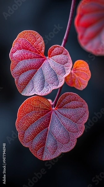 Fototapeta Close-up of vibrant heart-shaped leaves