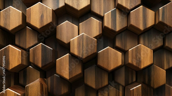 Fototapeta Honeycomb Wood Pattern Surface Texture Design for Backgrounds