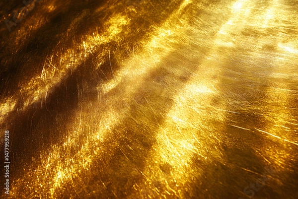 Fototapeta Golden Texture with Reflective Highlights and Warm Tones