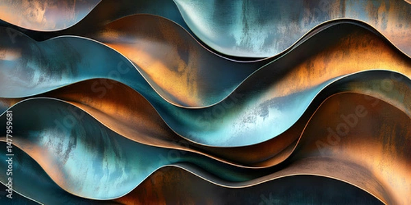 Fototapeta Abstract Waves of Colorful Textures in Fluid Motion Design