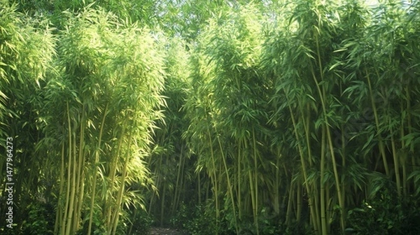 Obraz Lush Bamboo Forest 3D Illustration