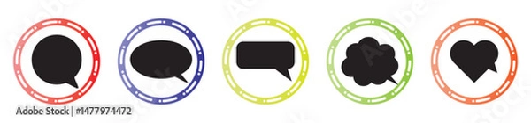Fototapeta Colorful speech bubble icon set illustration