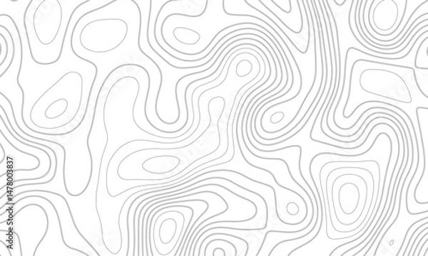 Fototapeta Abstract black and white topographic contours lines of mountains. paper texture Imitation of a geographical map shades