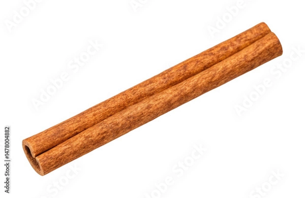 Fototapeta PNG Close-up of single cinnamon stick isolated on white surface