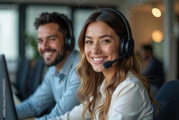 Obraz Latinx Call Center Team Offering Customer Support
