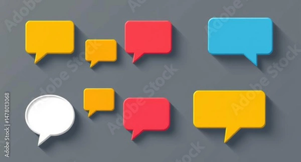 Fototapeta speech bubble vector set ,speech bubble illustration set ,peech, bubble, vector, set, illustration, talk, chat, message, comic, dialog, balloon, communication, 