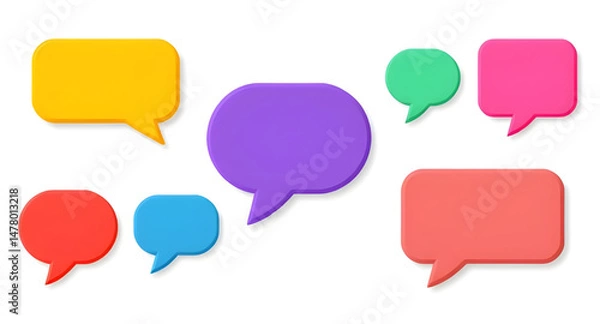 Fototapeta speech bubble vector set ,speech bubble illustration set ,peech, bubble, vector, set, illustration, talk, chat, message, comic, dialog, balloon, communication, 