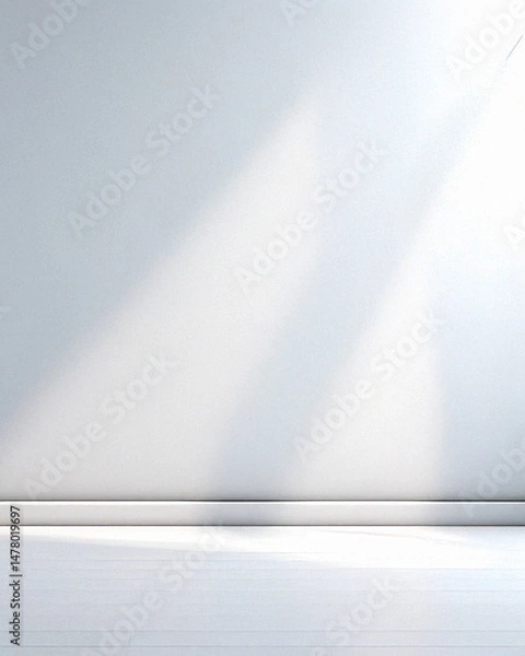 Fototapeta Clean Minimalist White Studio Background Soft Shadows High Resolution Professional Backdrop HD