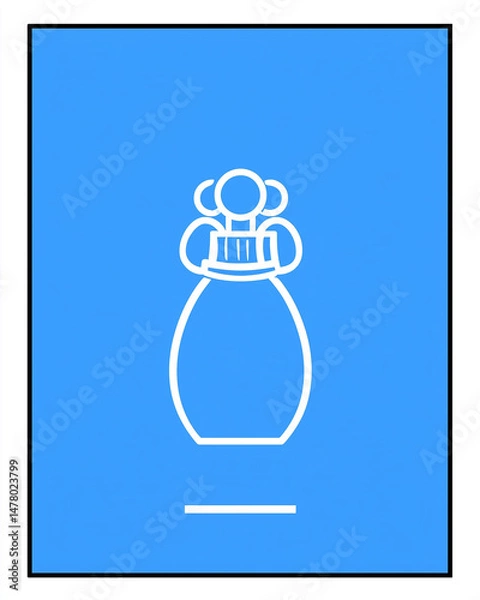 Fototapeta white outline of a shampoo jar on a plain background