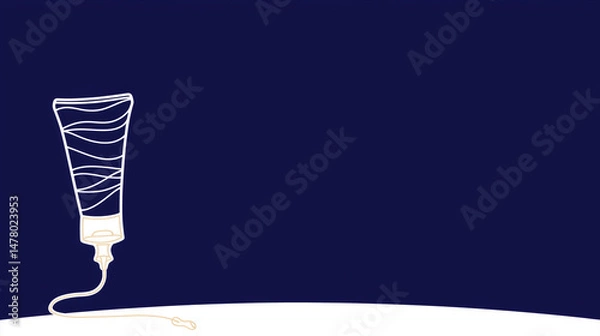 Fototapeta white outline of a tube of cream on a plain background