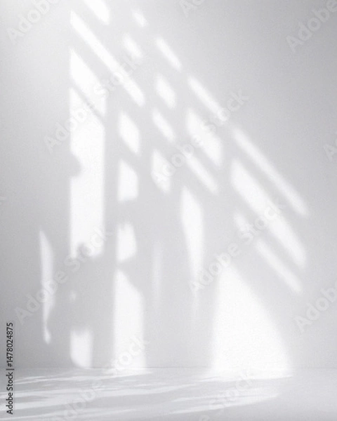 Fototapeta Clean White Minimalist Studio Background Soft Shadows High Resolution Professional Backdrop HD