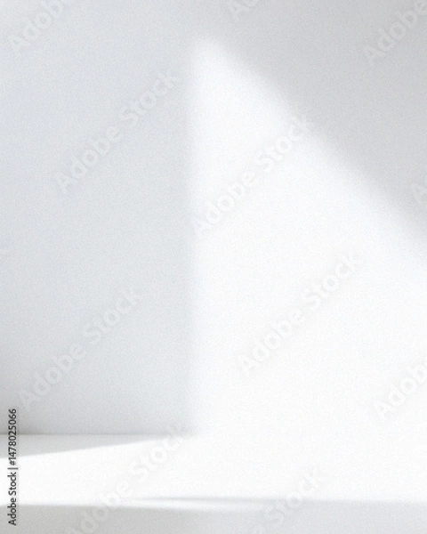 Fototapeta High Resolution Minimalist White Studio Background Soft Shadows Professional Backdrop HD