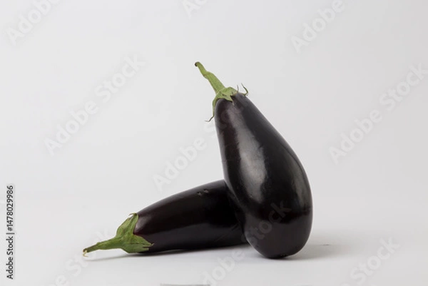 Obraz Fresh Eggplant on White Background