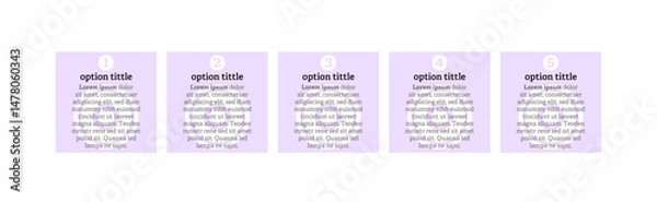 Fototapeta Very simply infographic design with 5 options or steps. Infographics for business concept.