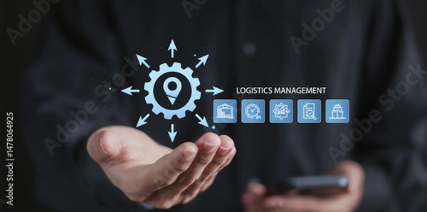 Fototapeta Logistics management concept. Business of transport industrial, Smart logistics and transportation technology, Logistic global network distribution.