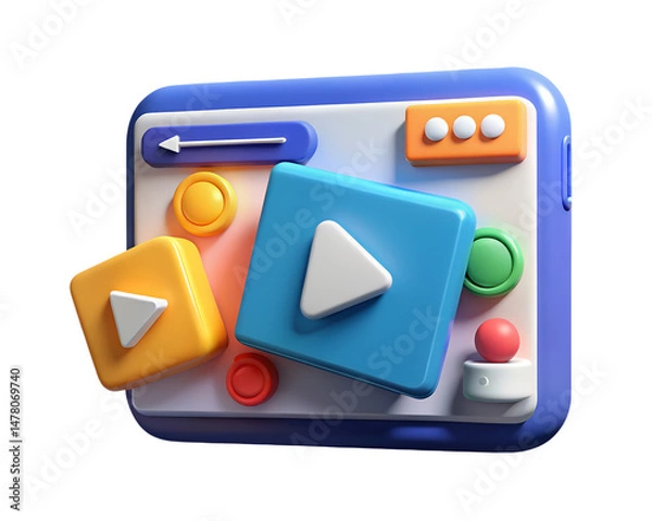 Obraz Online Course Screen with Play Button
