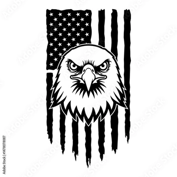 Fototapeta Eagle American Flag Design, Bald Eagle Flag, 4th of July Design, Memorial Day, Independence Day, USA Eagle Flag SVG, Patriotic Eagle T-Shirt 