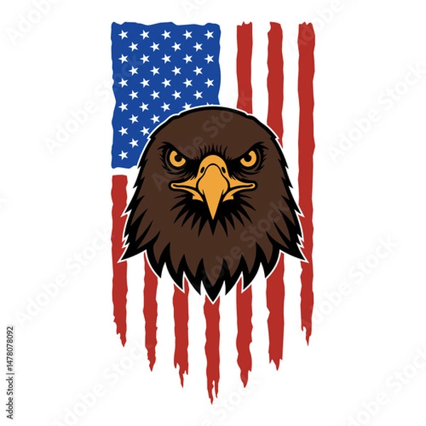 Fototapeta Eagle American Flag Design, Bald Eagle Flag, 4th of July Design, Memorial Day, Independence Day, USA Eagle Flag SVG, Patriotic Eagle T-Shirt 