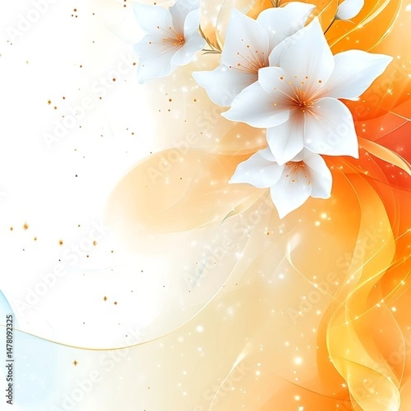 Obraz Elegant floral design with soft orange and white colors
