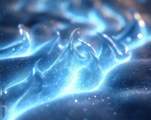 Fototapeta Abstract glowing ice flames