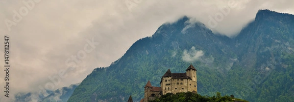 Fototapeta castle of balzers liechtenstein panorama