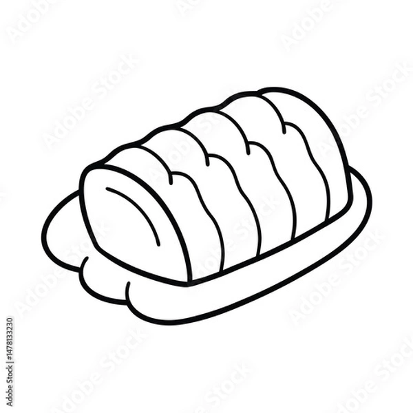Fototapeta simple roast beef line drawing