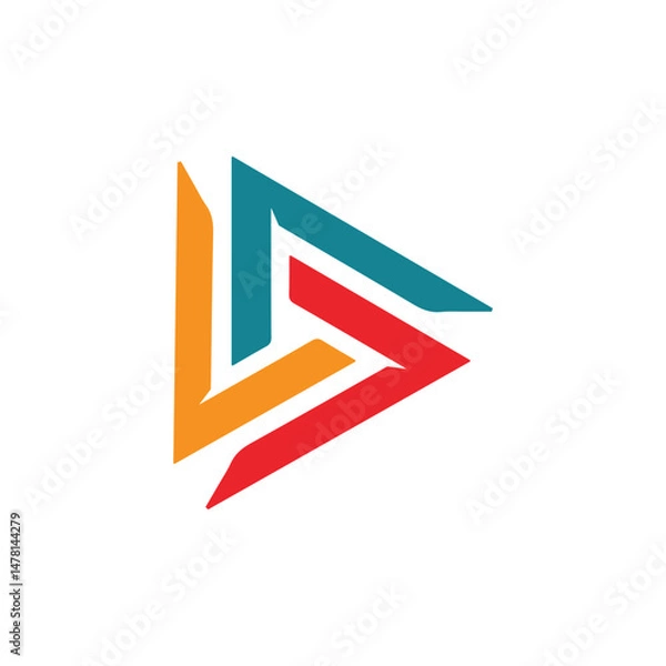 Obraz Abstract geometric triangle Logo design with letter l