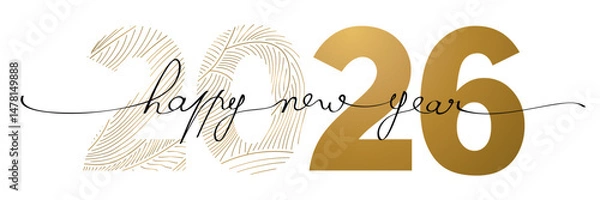 Obraz BONNE ANNÉE 2026 DORÉ