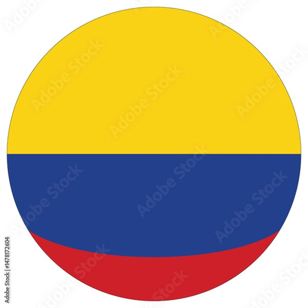 Fototapeta Geometric shape of Colombia flag and in sphere shape. Concept of statehood