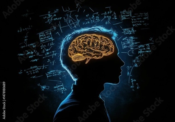 Obraz human head with light bulb