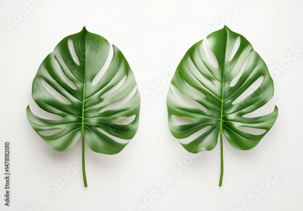 Obraz green leaves isolated on white background