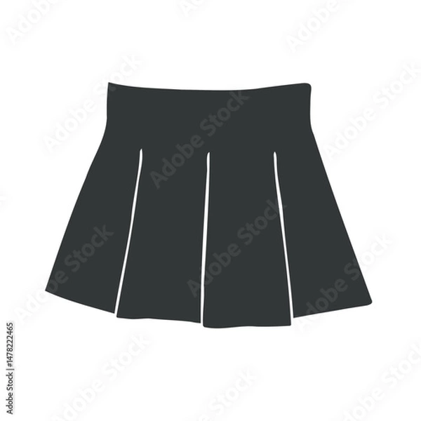 Fototapeta Vector hand drawn sketch doodle mini skirt isolated on white background