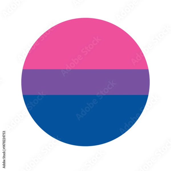Fototapeta Vector flat round bisexual flag isolated on white background