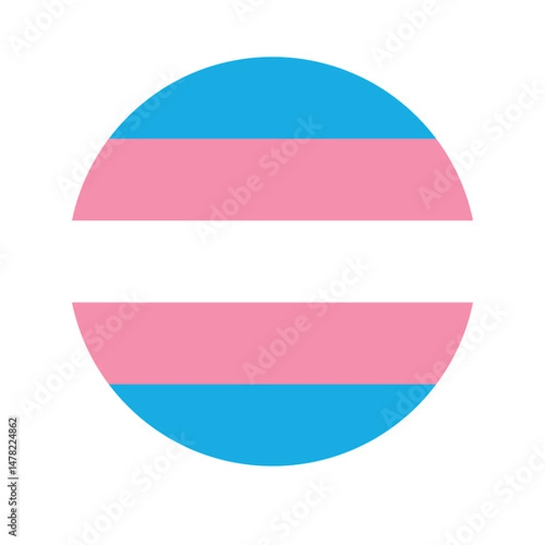 Fototapeta Vector flat round trans flag isolated on white background