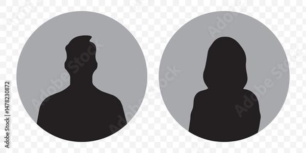 Obraz avatar icon. profile icons set. male and female avatars vector icon set illustration isolated on transparent background. EPS 10.