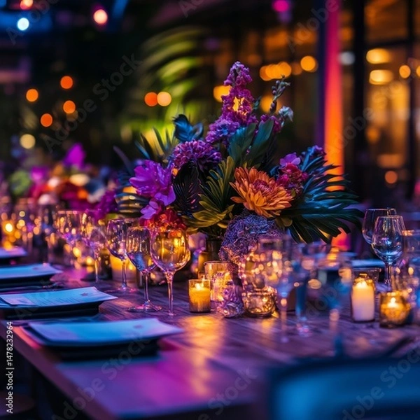 Fototapeta events reception vibrant community reception lively venue dynamic decor creative ambiance clear focus premium quality