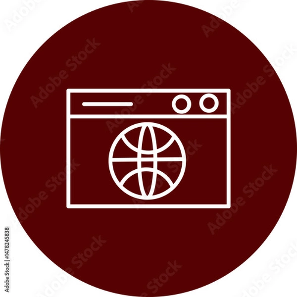 Obraz Web Browser Vector Line Brown Circle Icon Design
