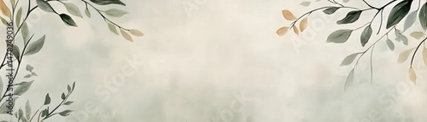 Obraz Delicate foliage design on a light background.