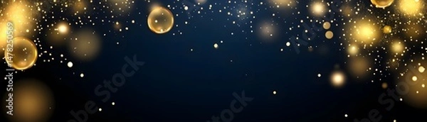 Obraz Golden sparkles on a dark background design