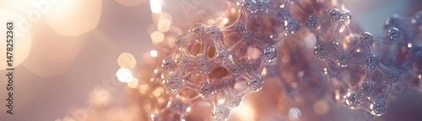 Fototapeta Delicate snowflakes adorned with soft, diffused light.