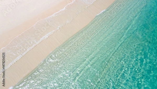 Obraz Serene Tropical Shoreline with Aerial Patterns and Soft Filter Texture Background