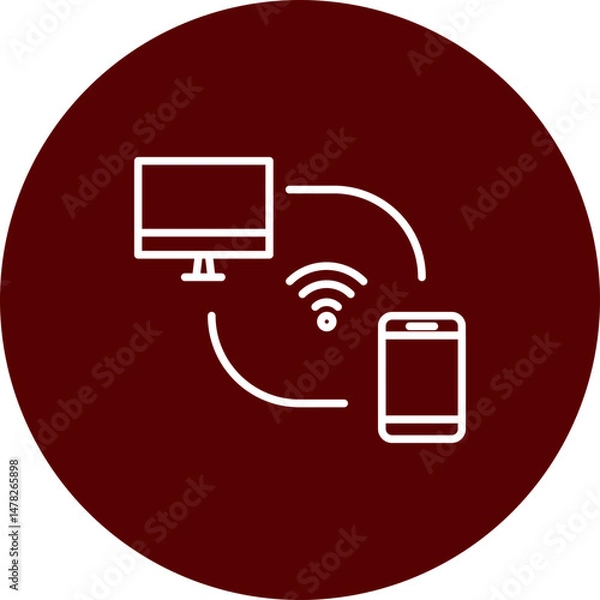 Obraz Remote Access  Brown Circle  Icon Design