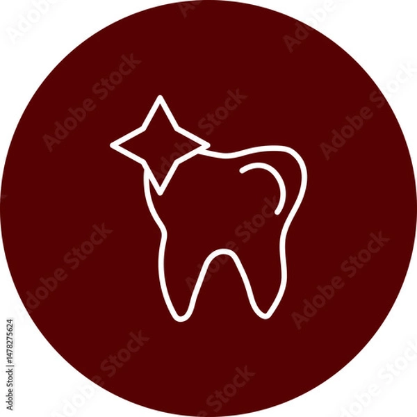 Obraz Tooth Vector Brown Circle Icon Design