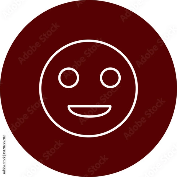 Obraz Smiling Vector Brown Circle Icon Design