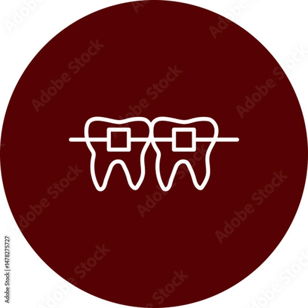 Obraz Braces Vector Brown Circle Icon Design