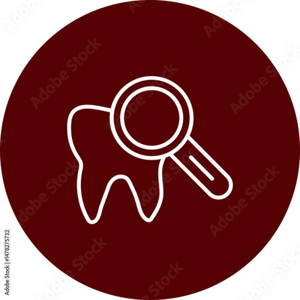 Obraz Dental Checkup Vector Brown Circle Icon Design
