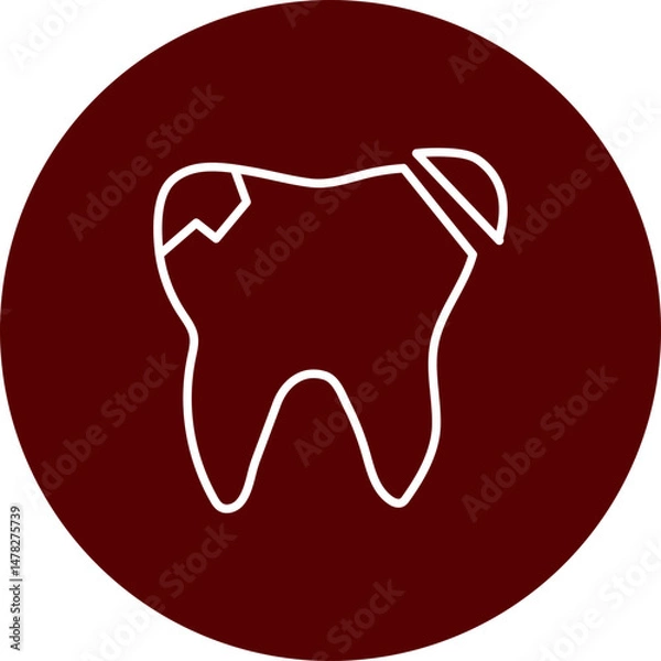 Obraz Dental Filling Vector Brown Circle Icon Design