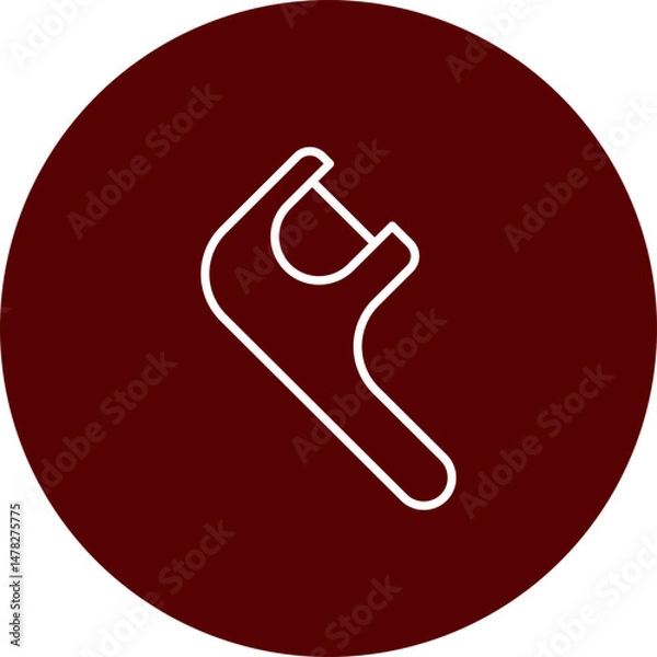 Obraz Dental Floss Vector Brown Circle Icon Design