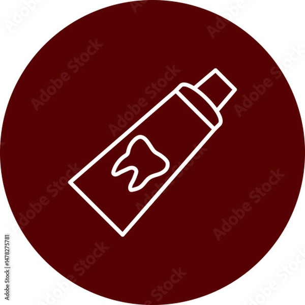 Obraz Toothpaste Vector Brown Circle Icon Design